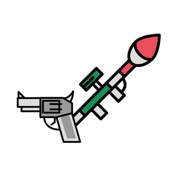 Arma de fuego fuerza militar con lanzacohetes — Vector de stock