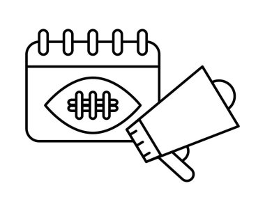 megaphone sound device with american football calendar