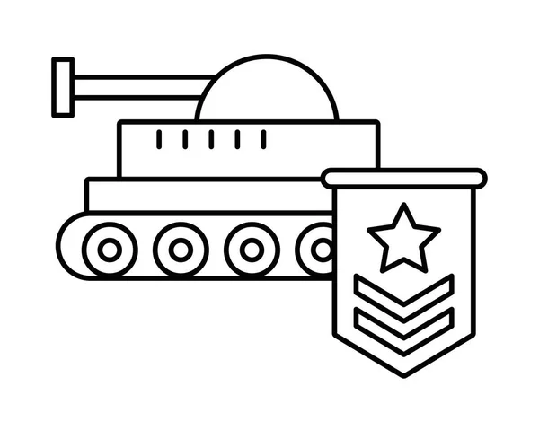 Medalha de força militar com tanque —  Vetores de Stock