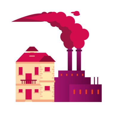 Ev ve bacaları kirleten fabrika