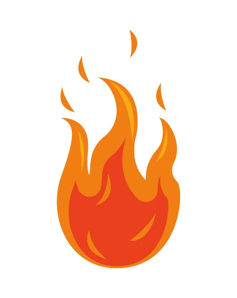 Fire flame candle isolated icon — Stock Vector