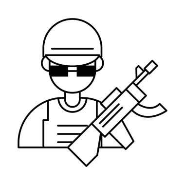 soldier military force with rifle