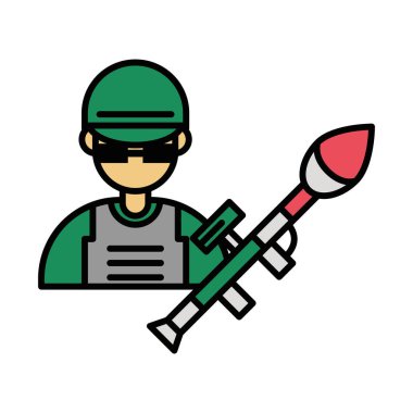 soldier military force with rocket launcher