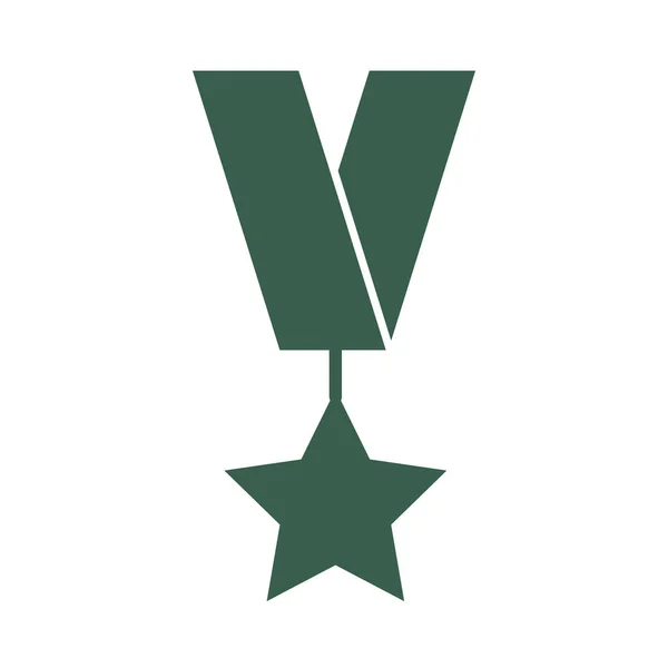 Medaile vojenské síly izolované ikony — Stockový vektor