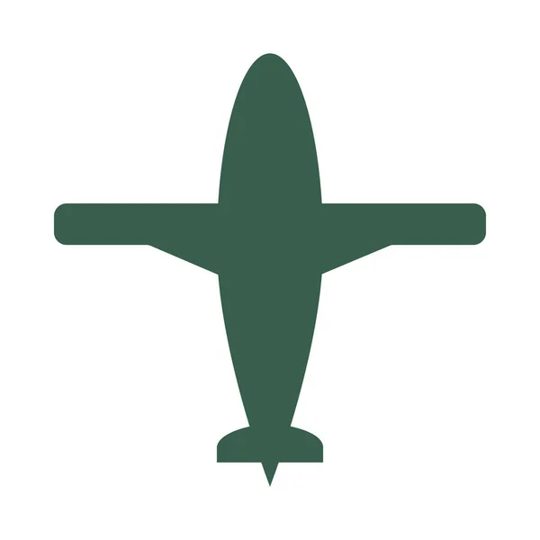 Avión fuerza militar aislado icono — Vector de stock