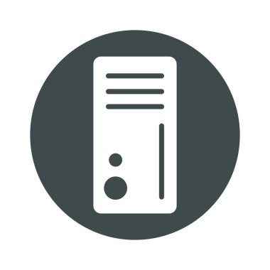 Bilgisayar masaüstü kulesi izole edilmiş simgesi