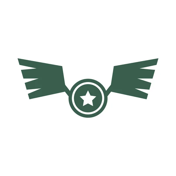 Military air force medal with wings — Stok Vektör