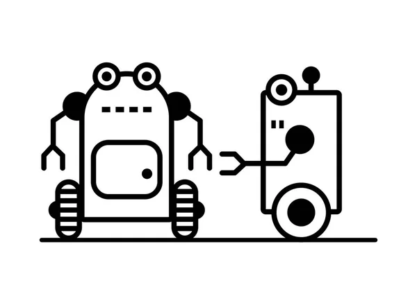 Ein paar Roboter-Technologie-Ikonen — Stockvektor