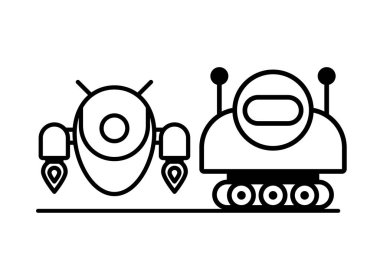 bir çift robot teknoloji simgesi