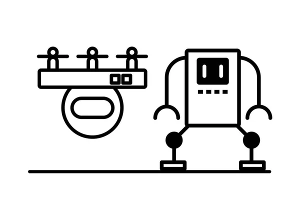 Couple of robots technology icons — Stock Vector