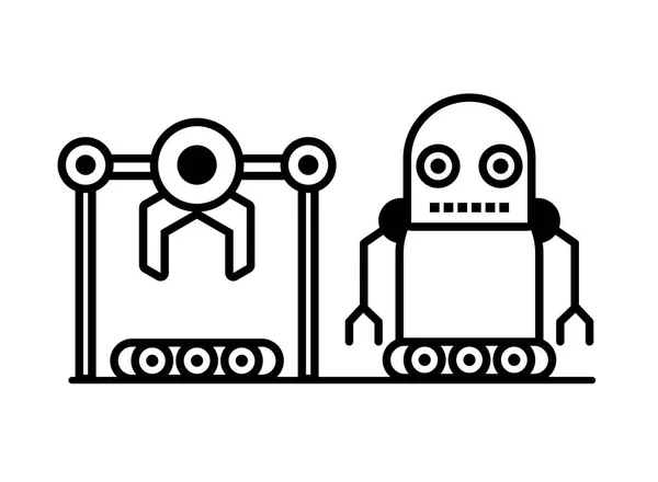 Par de robots iconos de la tecnología — Archivo Imágenes Vectoriales