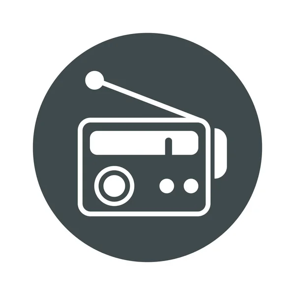Ikon terisolasi pemutar musik radio - Stok Vektor