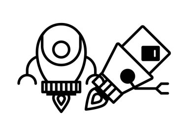 bir çift robot teknoloji simgesi