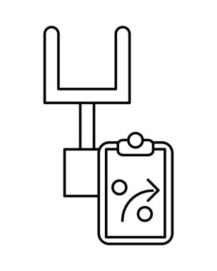 Oklu kontrol listesi panosu ve Amerikan futbolu kemeri