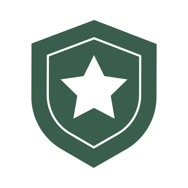 Escudo fuerza militar icono aislado — Vector de stock
