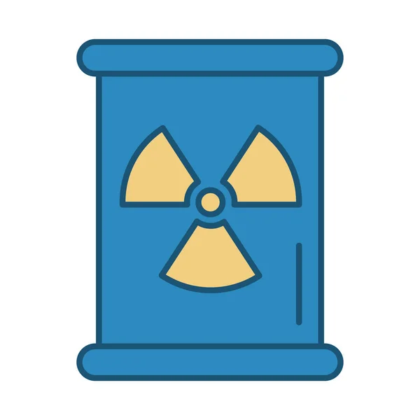 Barril nuclear metálico aislado icono — Vector de stock