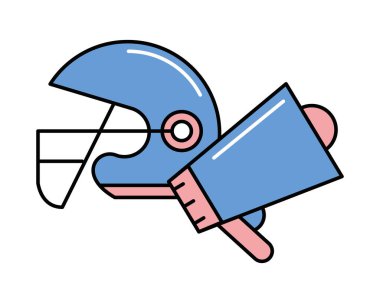 megaphone sound device with american football helmet