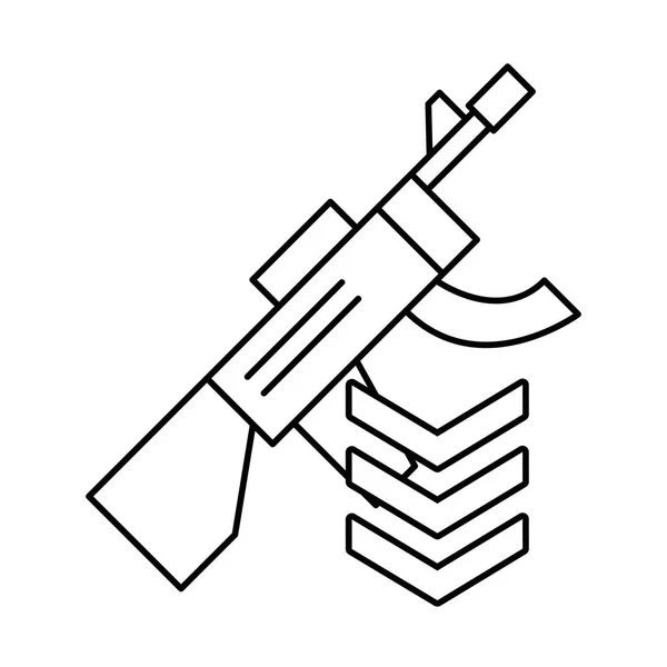 Gun military force with range medal — 图库矢量图片