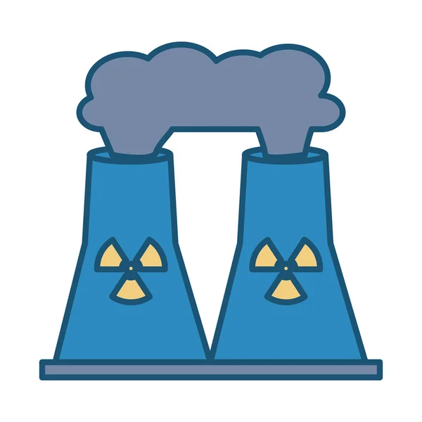 Camino centrale nucleare isolato icona — Vettoriale Stock