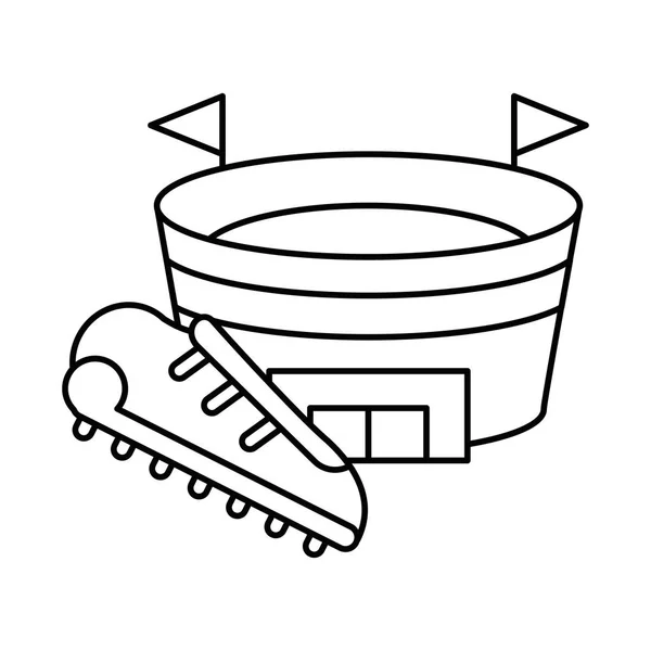 Chaussure de football américain et stade — Image vectorielle