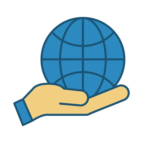 Hands with world planet earth — Stock vektor