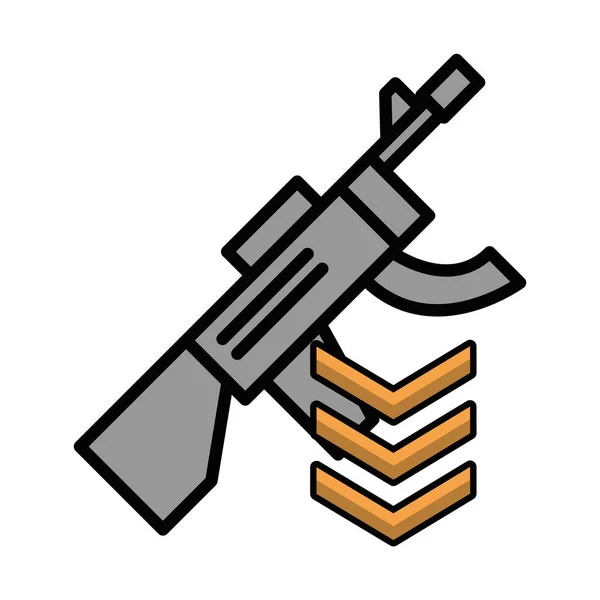 Gun military force with range medal — 图库矢量图片