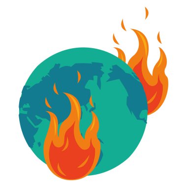 Alevlerle dolu dünya gezegeni.