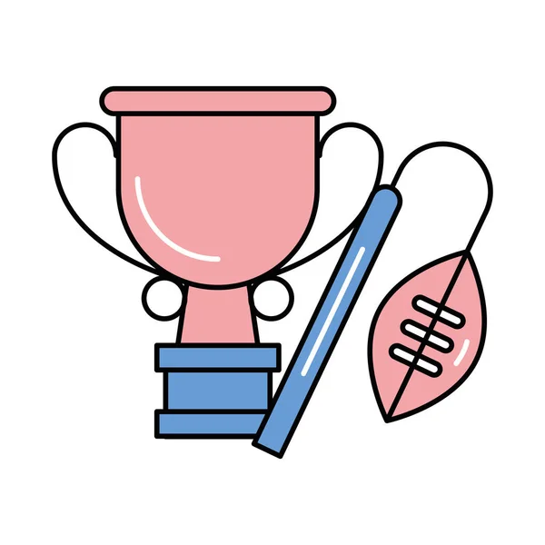 Trophy cup award with american football balloon — ストックベクタ