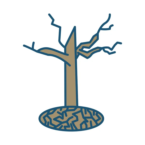 Asciutto albero natura isolato icona — Vettoriale Stock