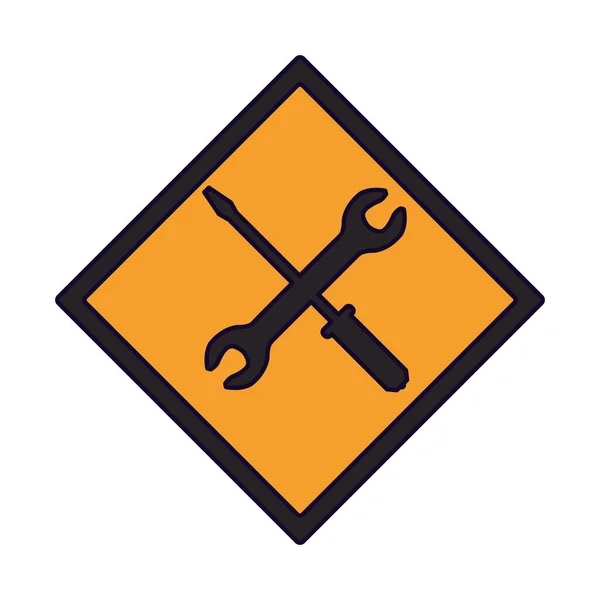 Zeichen für Reparaturwerkzeuge auf weißem Hintergrund — Stockvektor