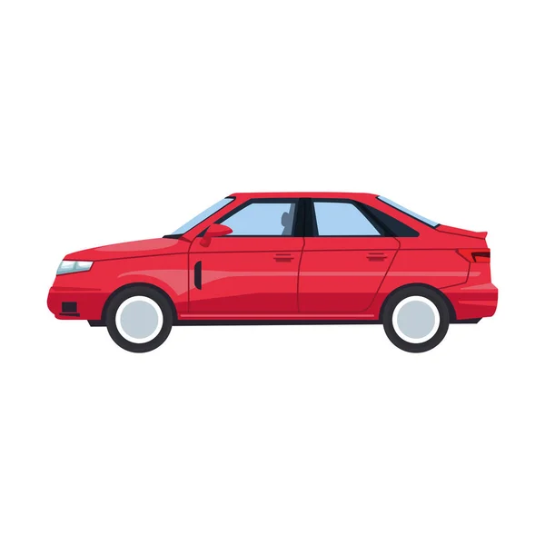 Sedán rojo icono del coche — Vector de stock