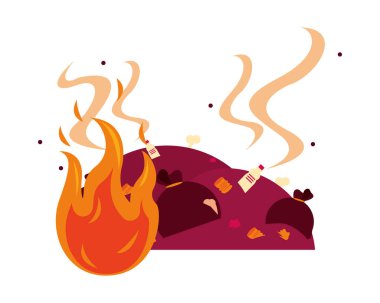 Alevli plastik çöp torbaları