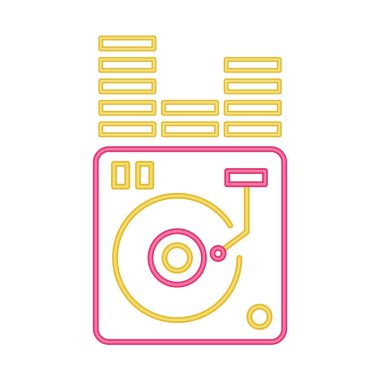 dj console neon lights icon