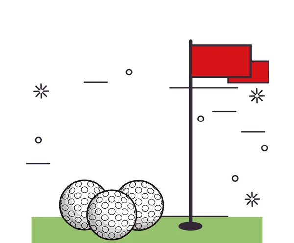 Golf deporte equipo aislado icono — Vector de stock