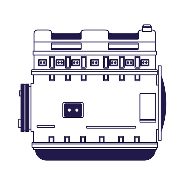 Icône du moteur de voiture, design plat — Image vectorielle