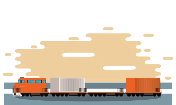 Servicio de entrega de trenes en la escena de la ciudad — Vector de stock