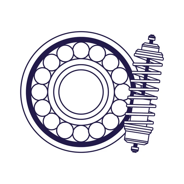 Remschijf en autoschokdemper, vlak ontwerp — Stockvector
