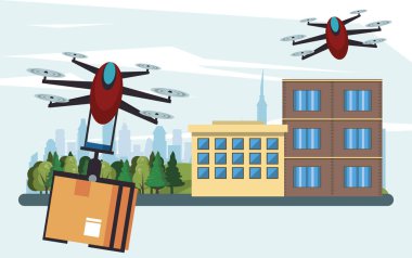 İnsansız hava aracı teknolojisi şehirde uçuyor.