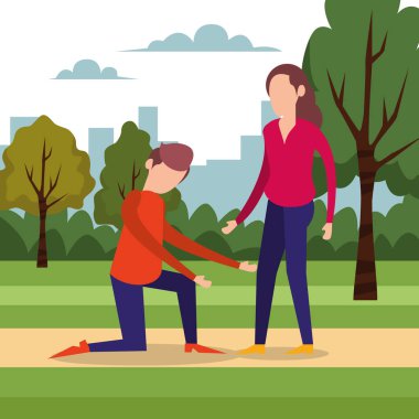 Arkadaşlar kamptaki çift karakterler