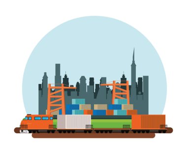 Şehir merkezinde tren teslimat servisi.