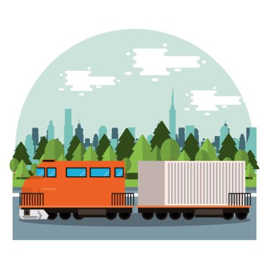 Şehir merkezinde tren teslimat servisi.