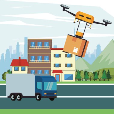 İnsansız hava aracı teknolojisi şehirde uçuyor.