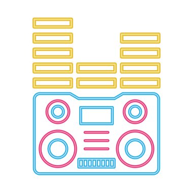 radio music player neon lights