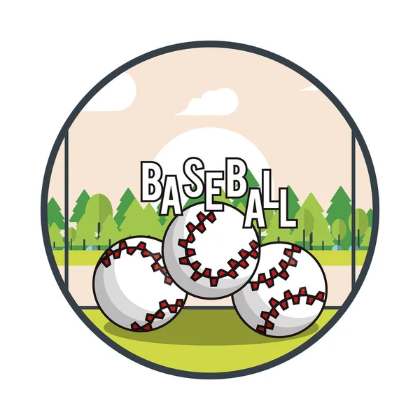 Baseball sport equipment isolated icon — Stock vektor