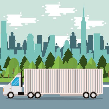 Şehir merkezinde kamyon teslimatı.