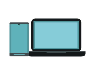 Akıllı telefon simgesine sahip dizüstü bilgisayar