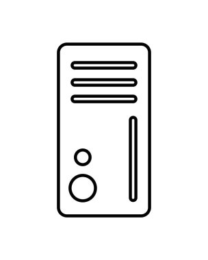 Bilgisayar masaüstü kulesi izole edilmiş simgesi