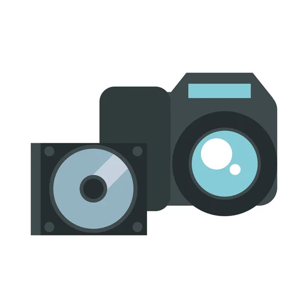 Dispositivo de disco compacto y cámara fotográfica — Vector de stock