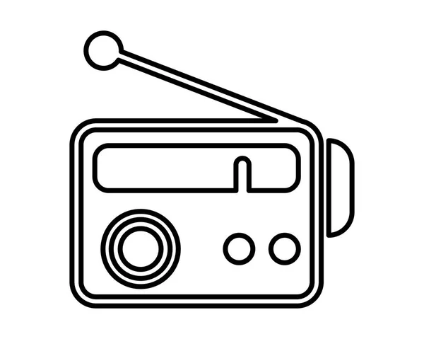 Radyo müzik çalar izole edilmiş simge — Stok Vektör