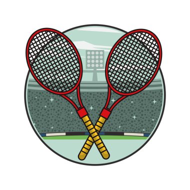 Tenis spor ekipmanları izole simgesi